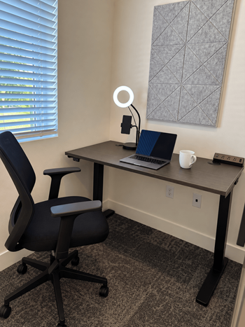 Co-working business center with private office pods